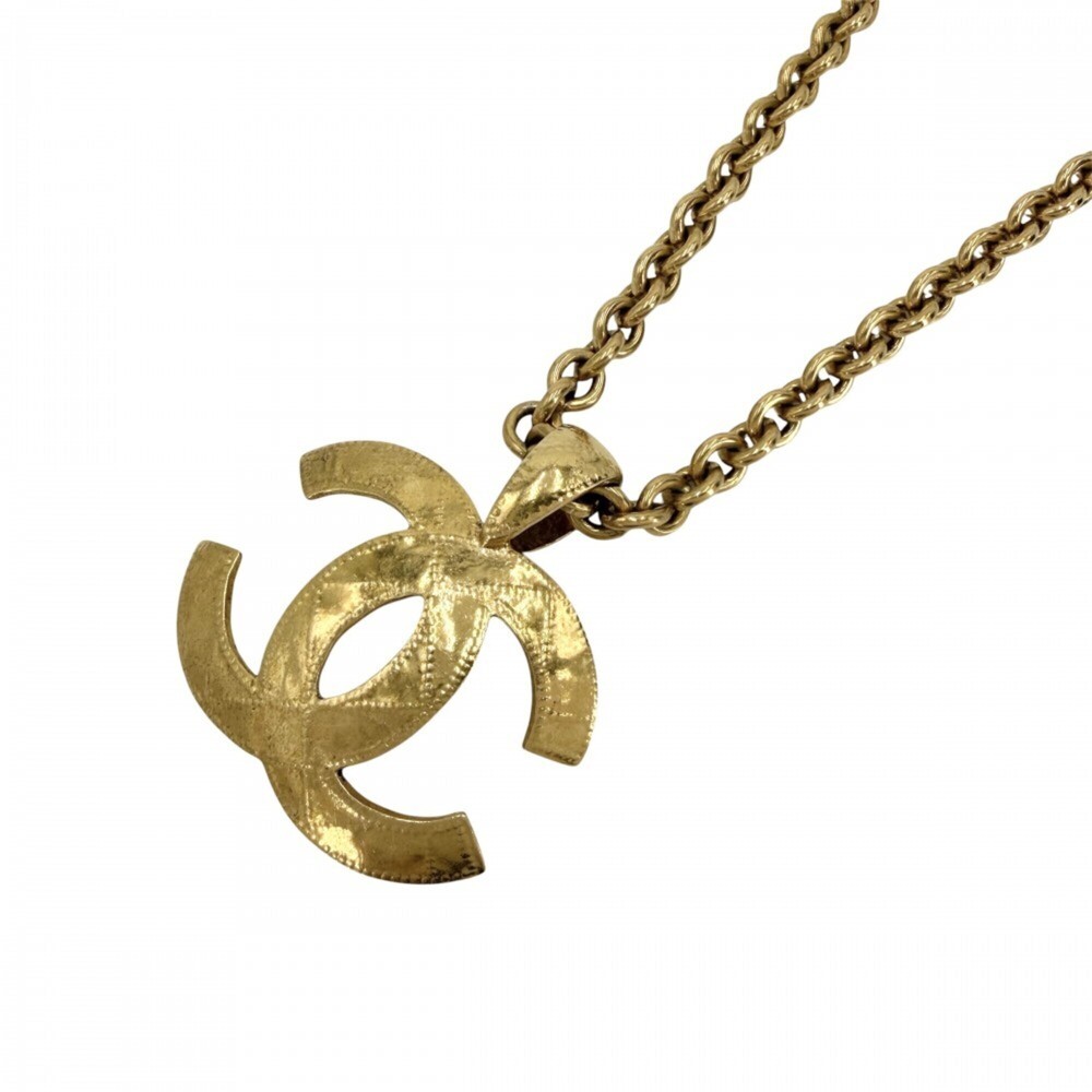 CHANEL Vintage Gold Logo Necklace